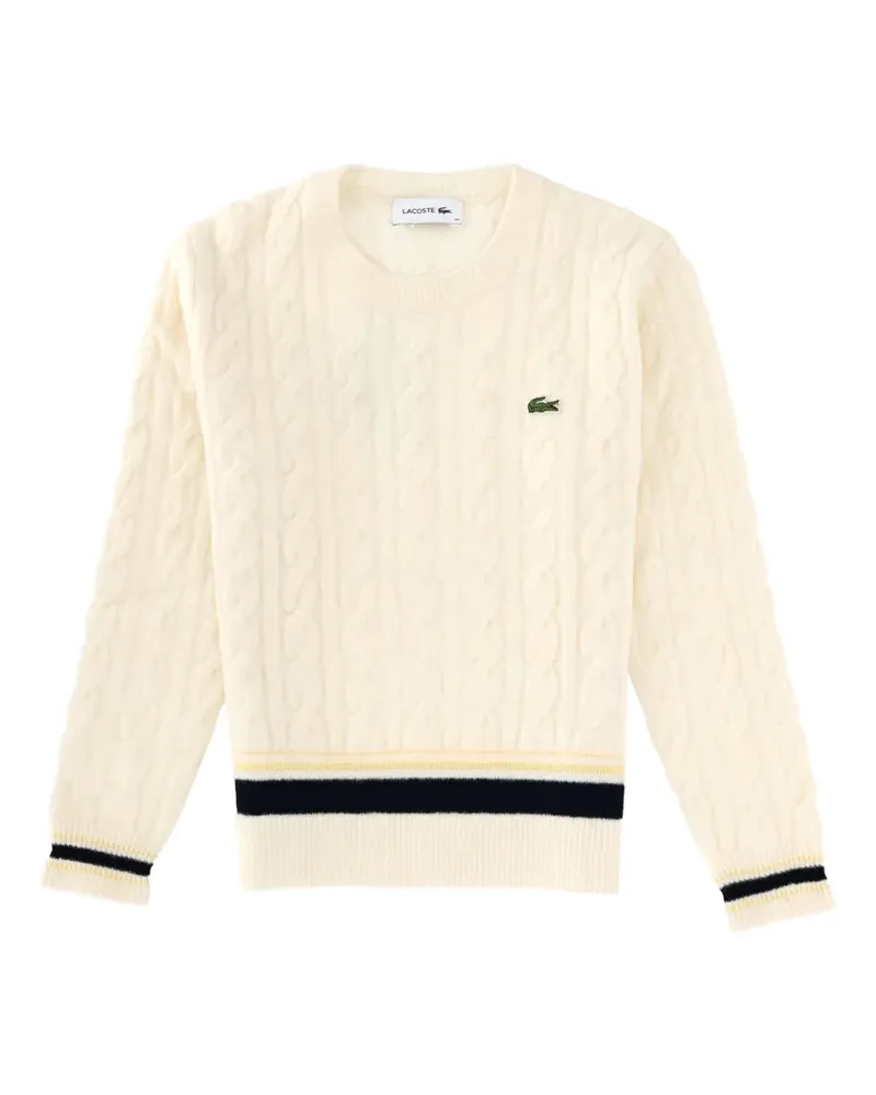 Lacoste Pullover mit Zopfmuster - Nude Nude