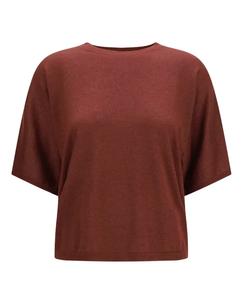 Brunello Cucinelli short-sleeve round-neck cashmere T-shirt - Rot Rot
