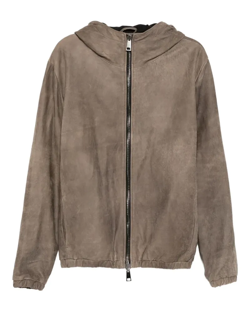 Giorgio Brato Klassische Lederjacke - Grau Grau