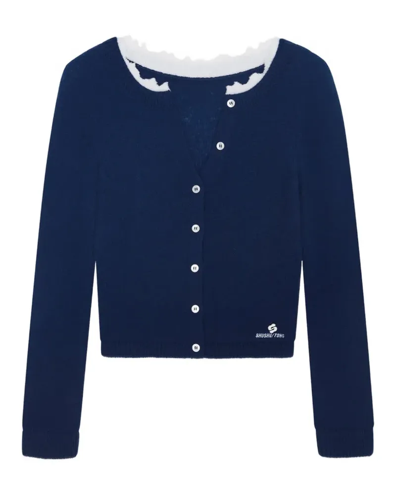 SHUSHU/TONG Cardigan mit Rüschen - Blau Blau