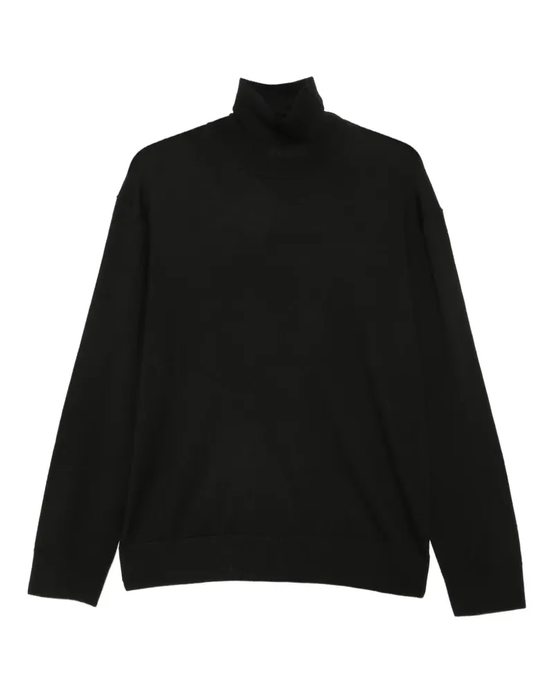 Laneus Klassischer Rollkragenpullover - Schwarz Schwarz