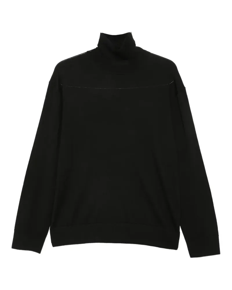 Laneus Klassischer Rollkragenpullover - Schwarz Schwarz