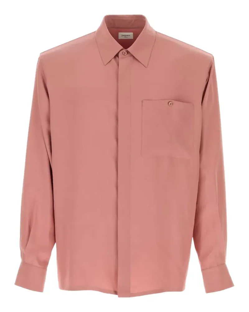 Saint Laurent pocket silk shirt - Rosa Rosa