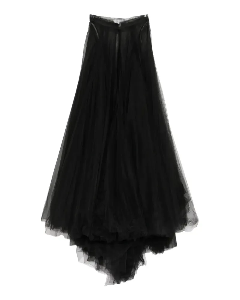 Monique Lhuillier illusion tulle overlay skirt - Schwarz Schwarz