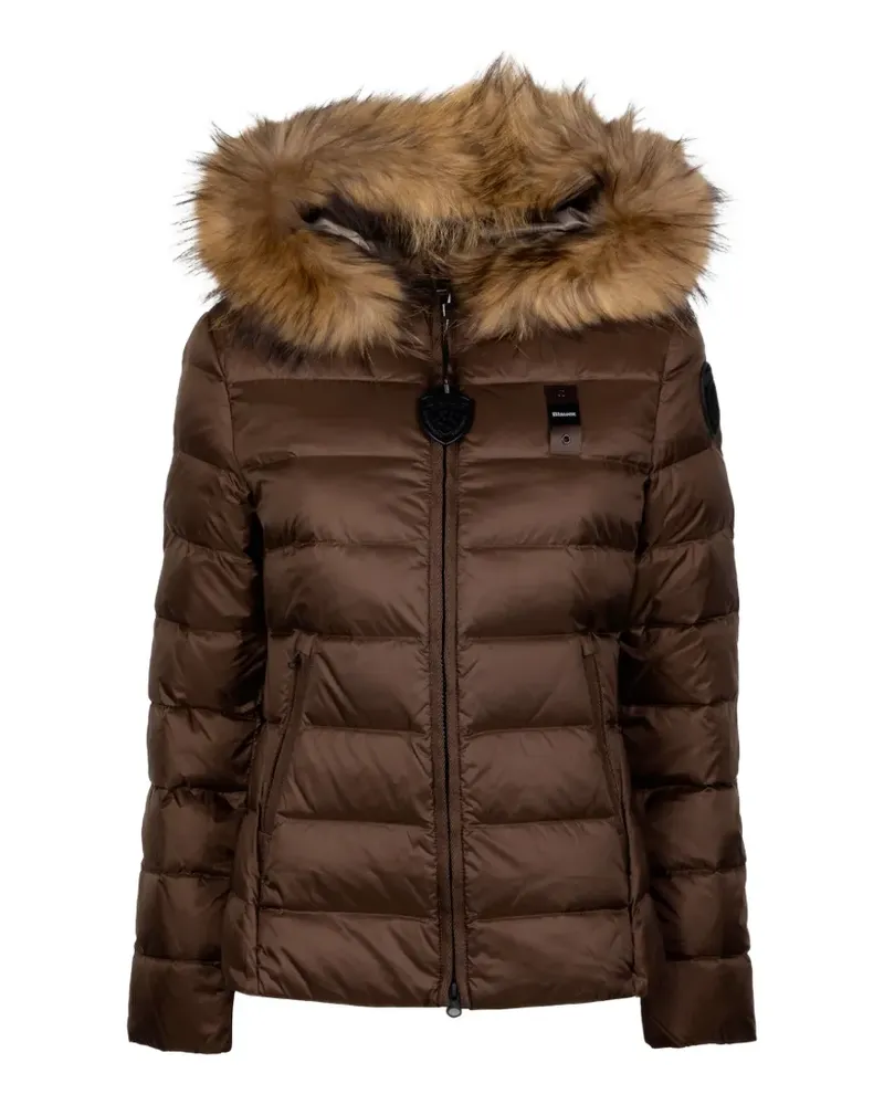 Blauer faux-fur trim quilted jacket - Braun Braun