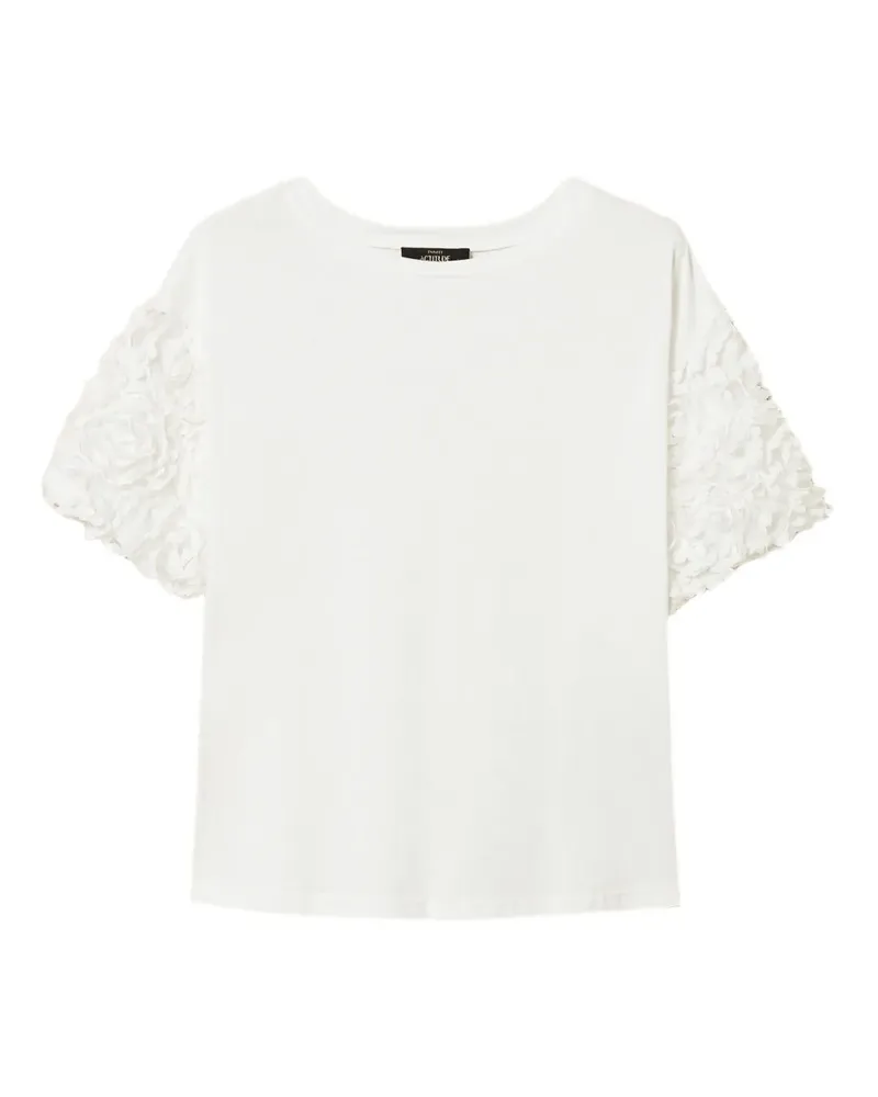 Twin-Set T-Shirt mit Blumenärmeln - Weiß Weiß