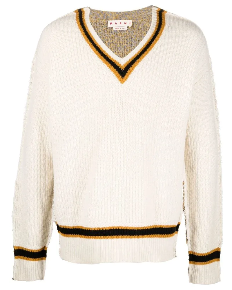 Marni Strickpullover mit V-Ausschnitt - Nude Nude