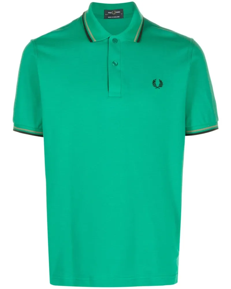 Fred Perry Poloshirt mit Logo-Stickerei - Grün Grün