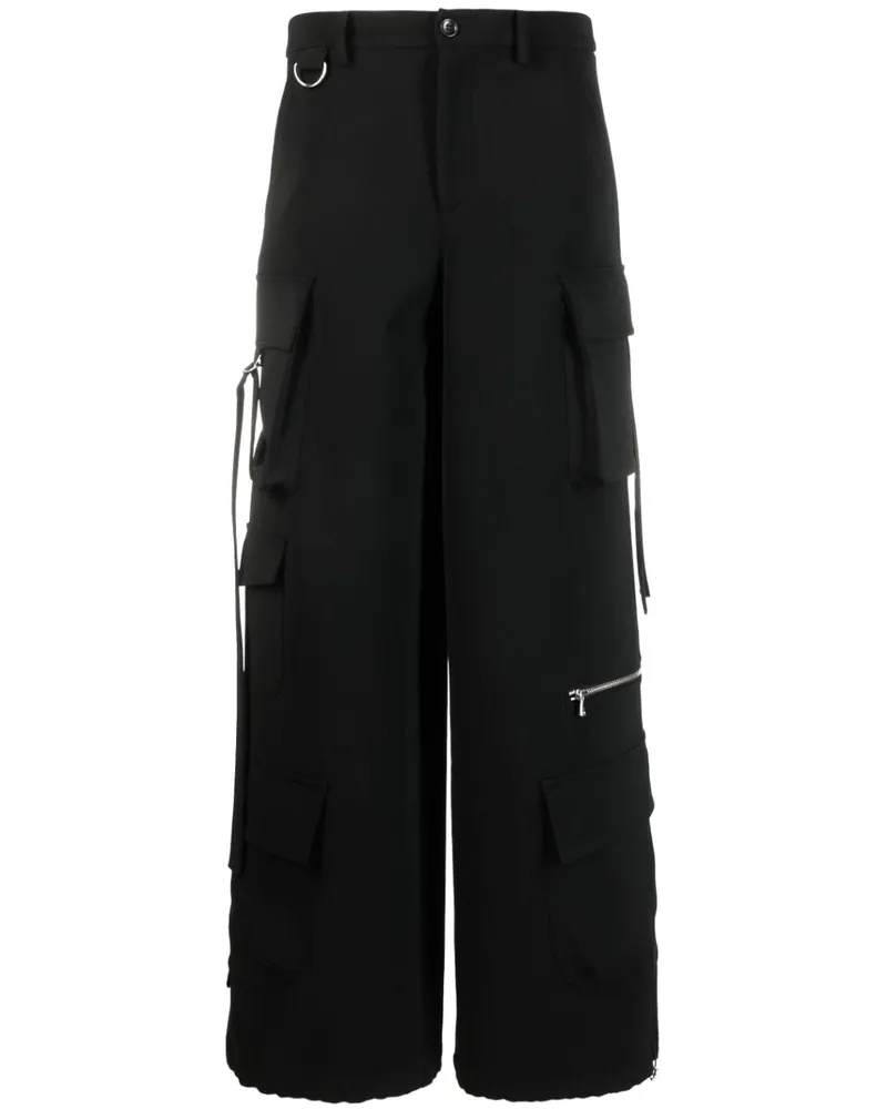 Patrizia Pepe Cargohose mit weitem Bein - Schwarz Schwarz