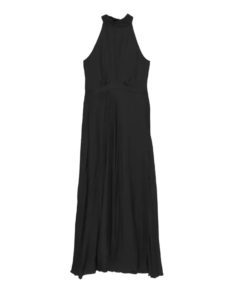 Raquel Diniz halterneck pleated maxi dress - Schwarz Schwarz