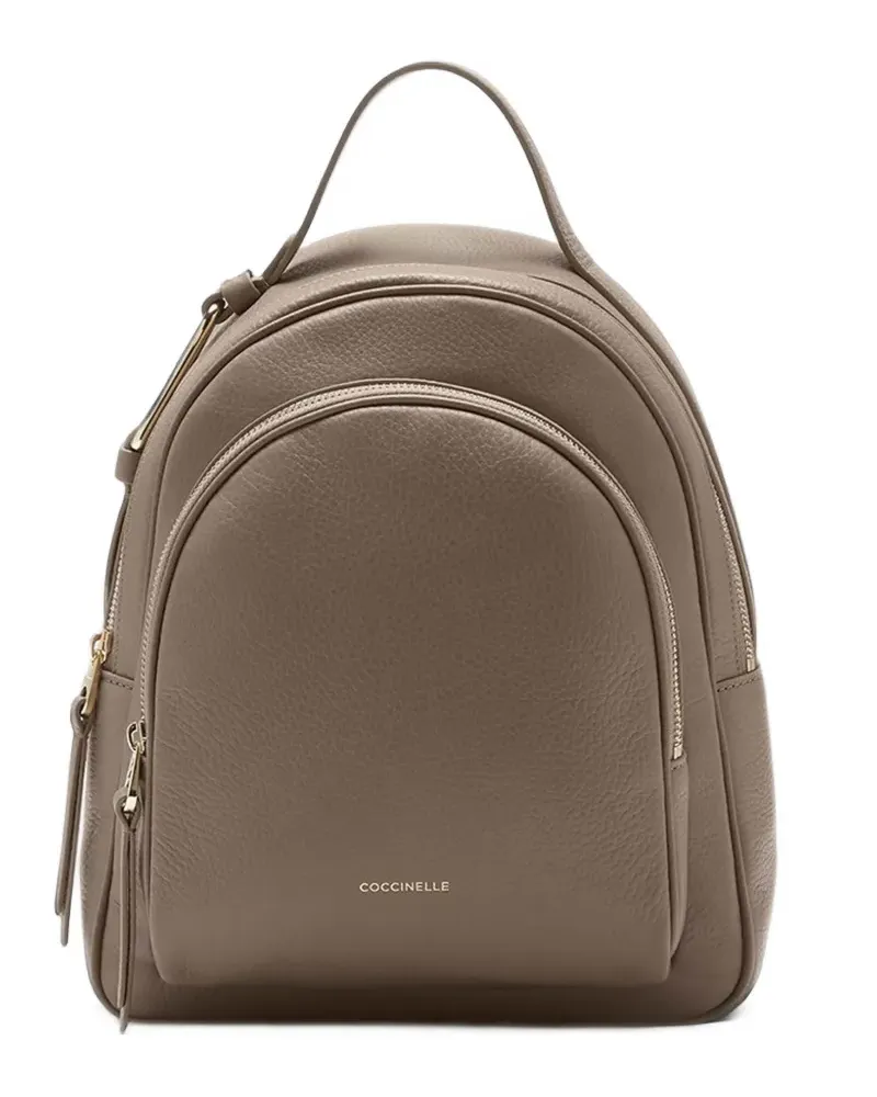 Coccinelle medium Malory grained leather backpack - Nude Nude