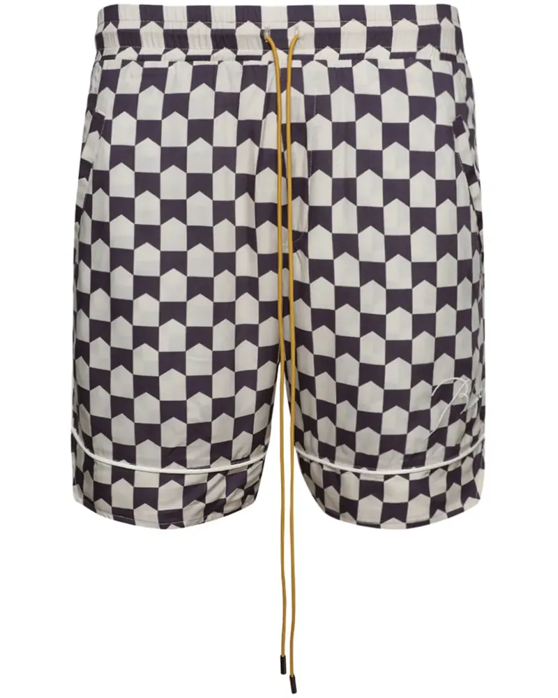 RHUDE Karierte Joggingshorts - Braun Braun