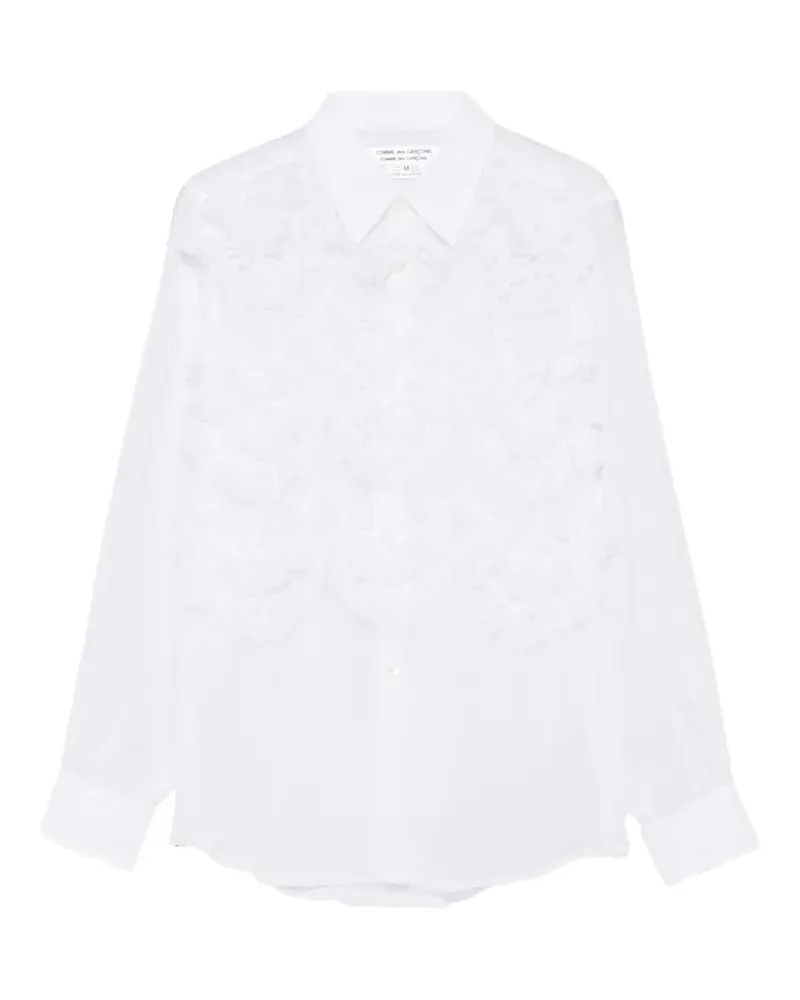 Comme des Garçons ruffled long-sleeve shirt - Weiß Weiß