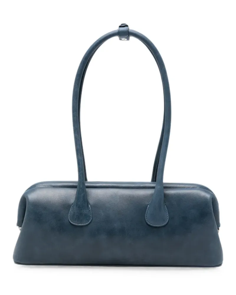 OSOI Boat aged-effect leather tote bag - Blau Blau
