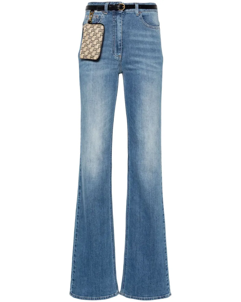 Elisabetta Franchi Jeans mit Monogramm-Stickerei Blau