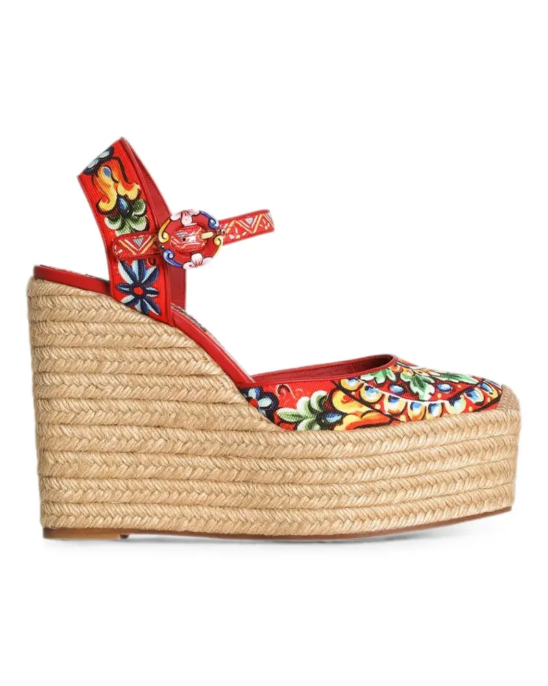 Dolce & Gabbana Sandalen mit Carretto-Print - Rot Rot