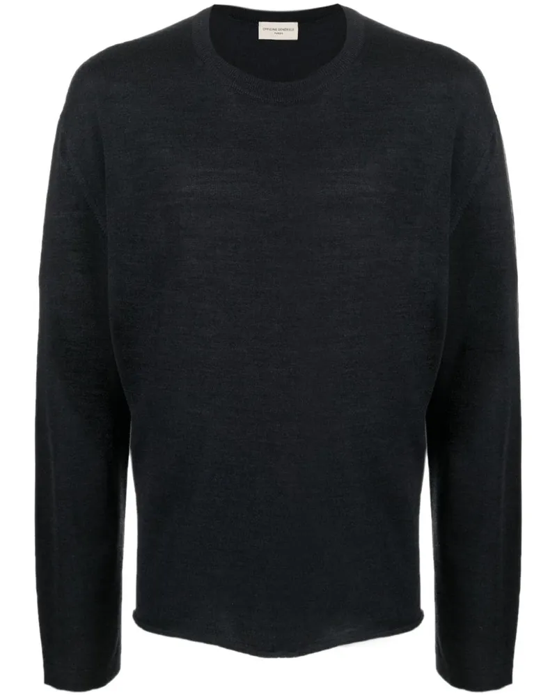 Officine Generale Pullover mit rundem Ausschnitt Blau