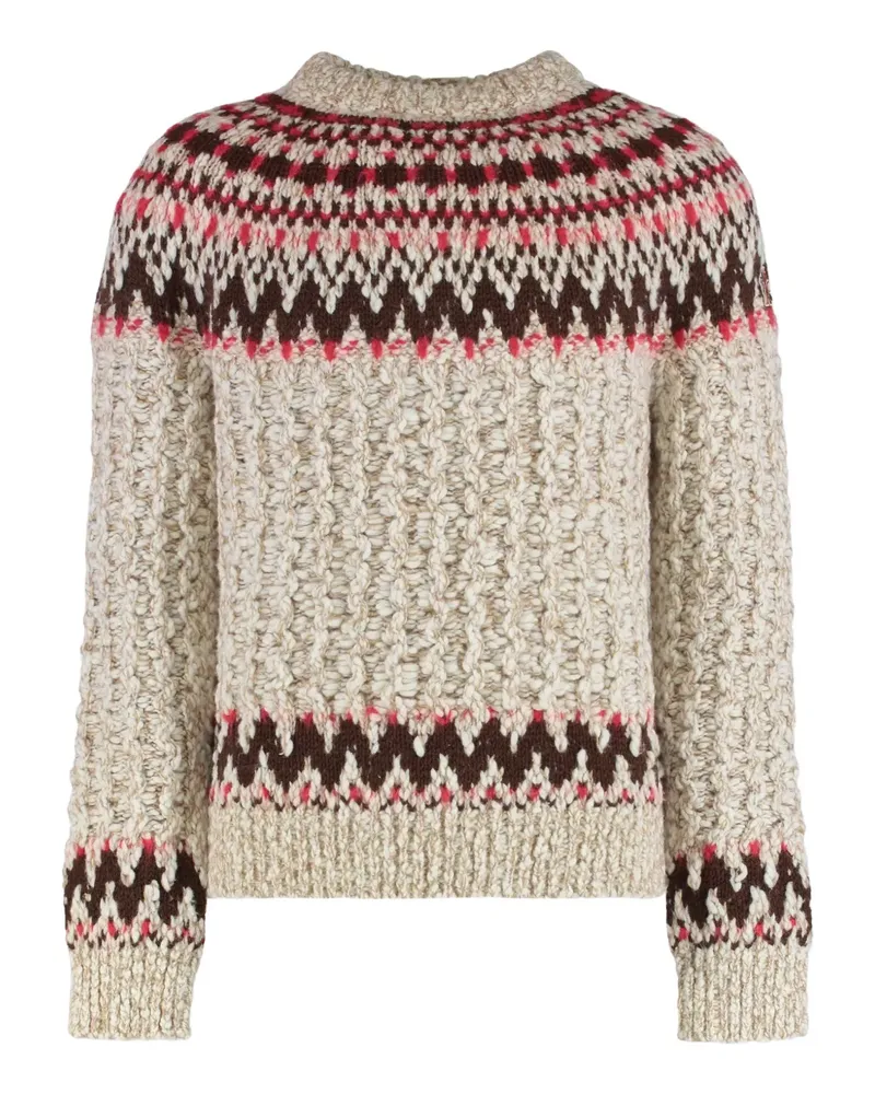 Moncler jacquard wool sweater - Nude Nude