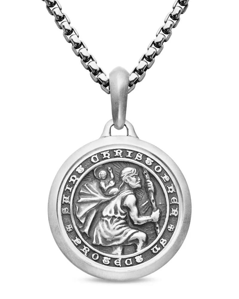 David Yurman St. Christopher Anhänger aus Sterlingsilber 34,5mm Silber