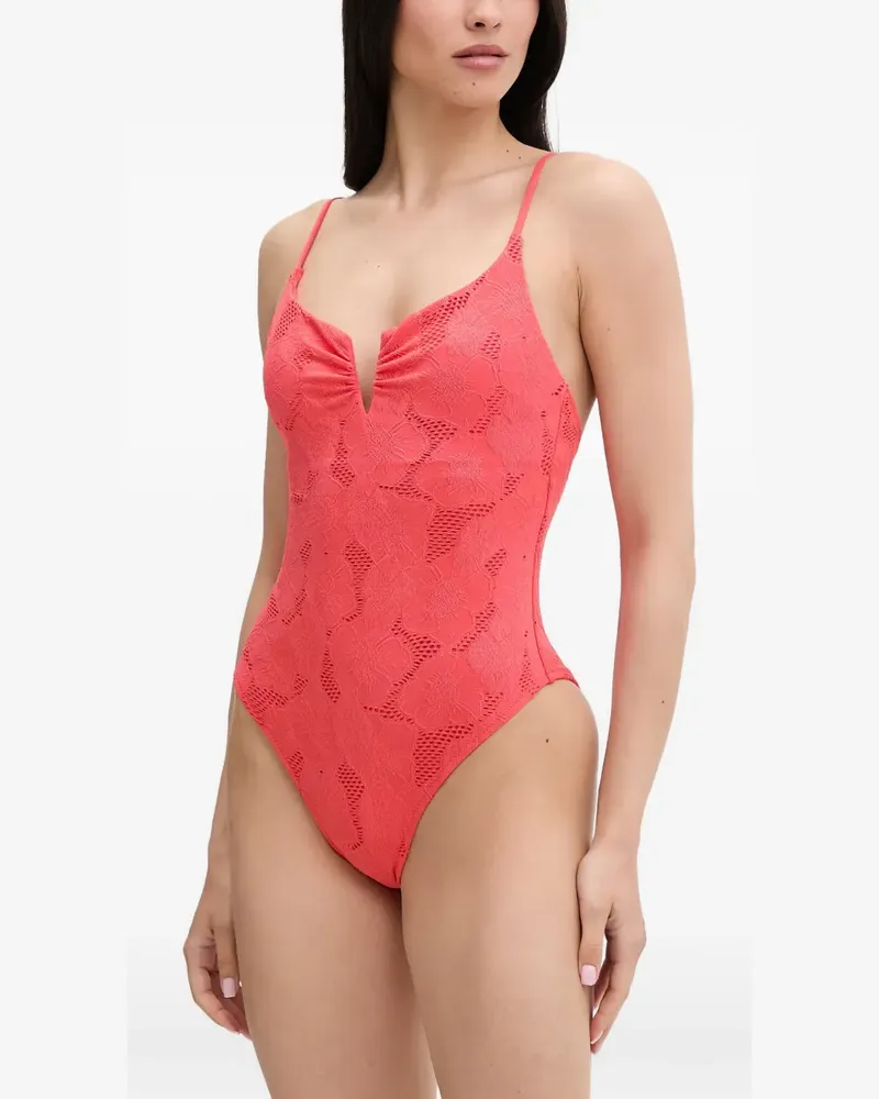 Rip Curl Oasis Badeanzug mit Blumenspitze - Rot Rot