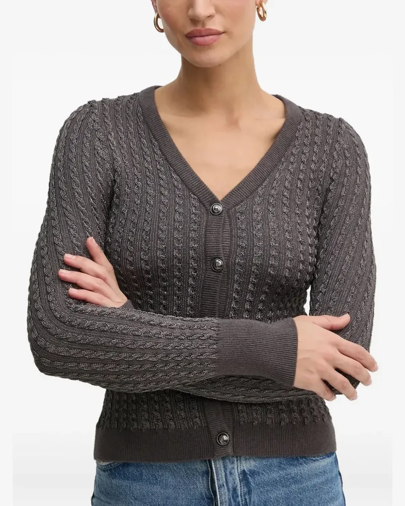 Guess Cardigan mit Zopfmuster - Grau Grau