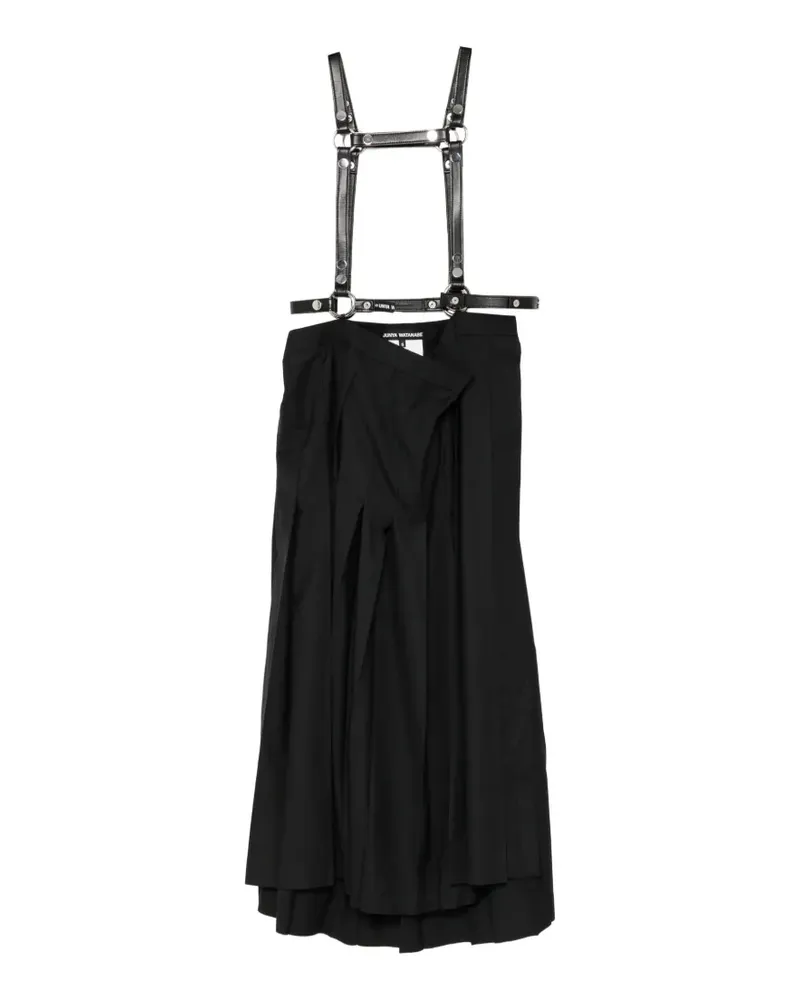 Junya Watanabe Faltenrock mit Harness-Detail - Schwarz Schwarz