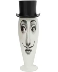 Fornasetti Kermamikvase mit Zylinder Weiß