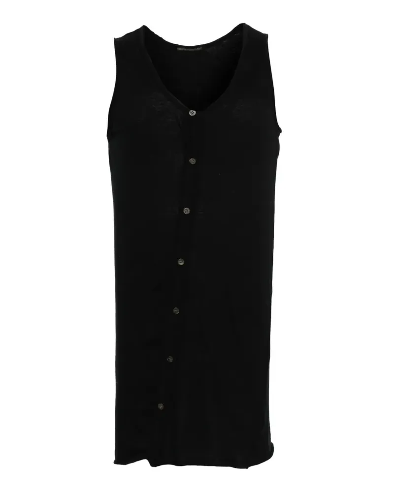 Yohji Yamamoto Hemd mit V-Ausschnitt - Schwarz Schwarz