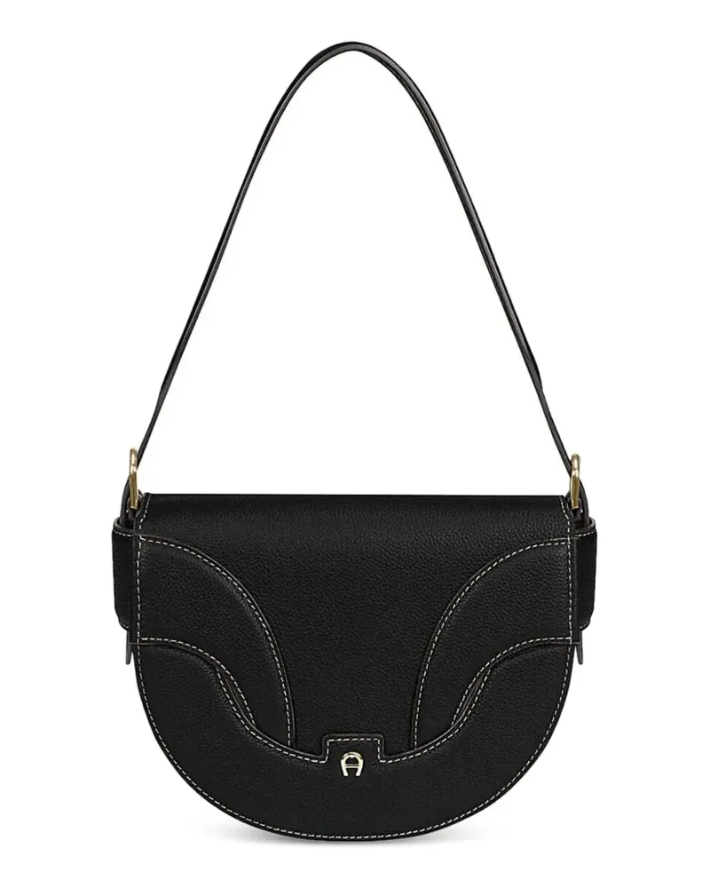Aigner Kleine Sellina Schultertasche mit Kontrastnähten - Schwarz Schwarz