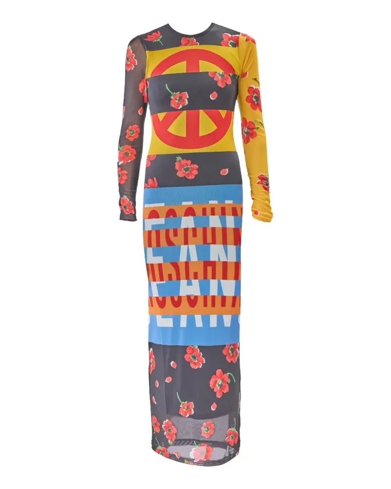 Moschino Maxikleid mit grafischem Print - Schwarz Schwarz