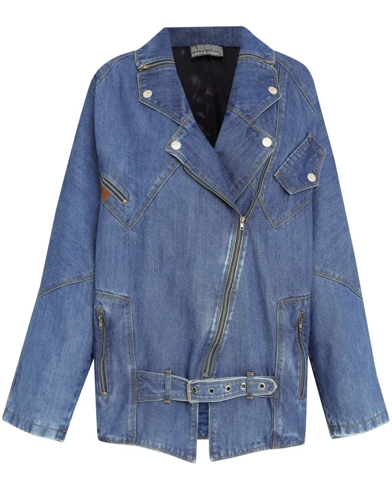 Amapô Bikerjacke im Jeans-Look - Blau Blau