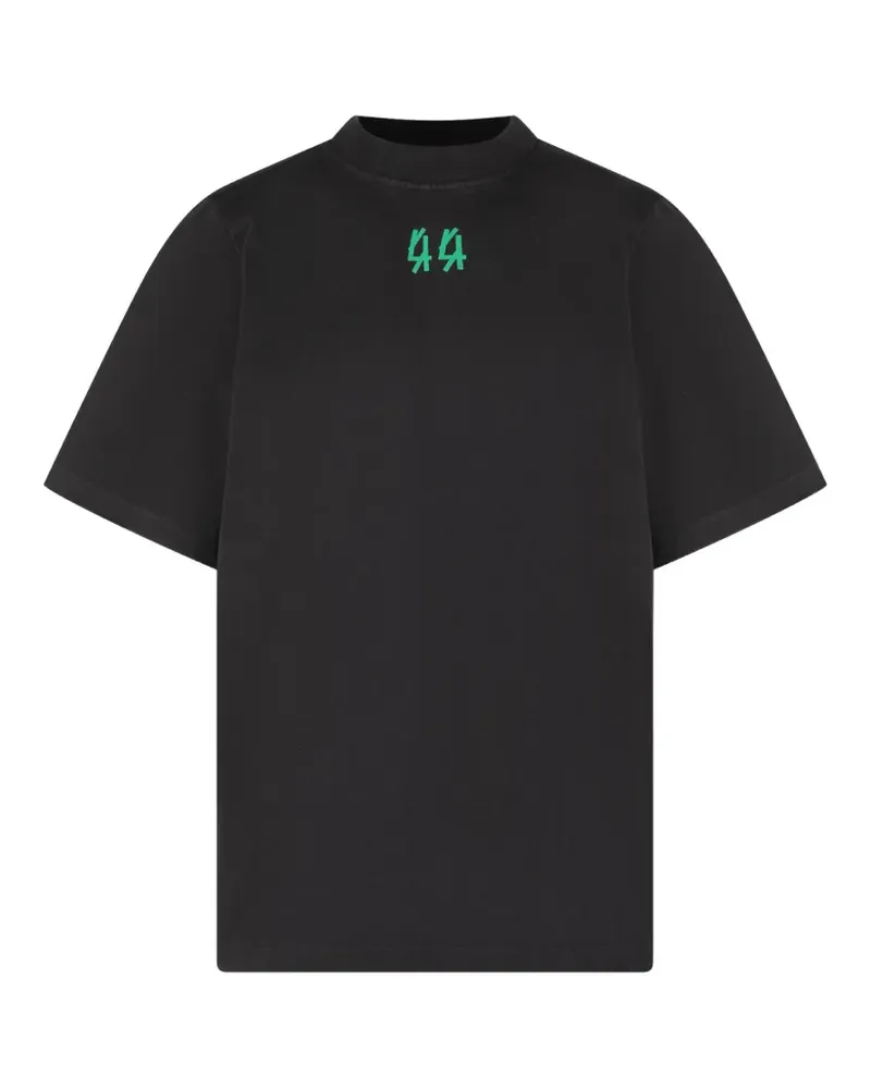 44 LABEL GROUP Darkened Dog Oversized-T-Shirt mit grafischem Print - Schwarz Schwarz