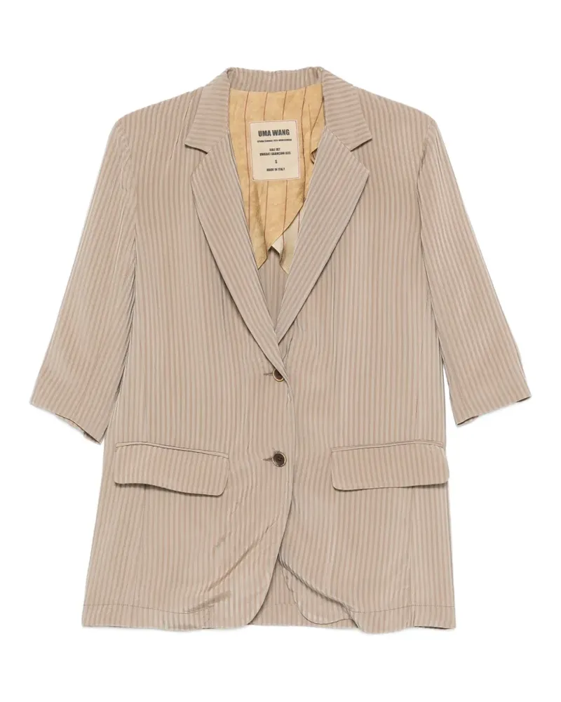 Uma Wang Kali stripe single-breasted blazer - Nude Nude