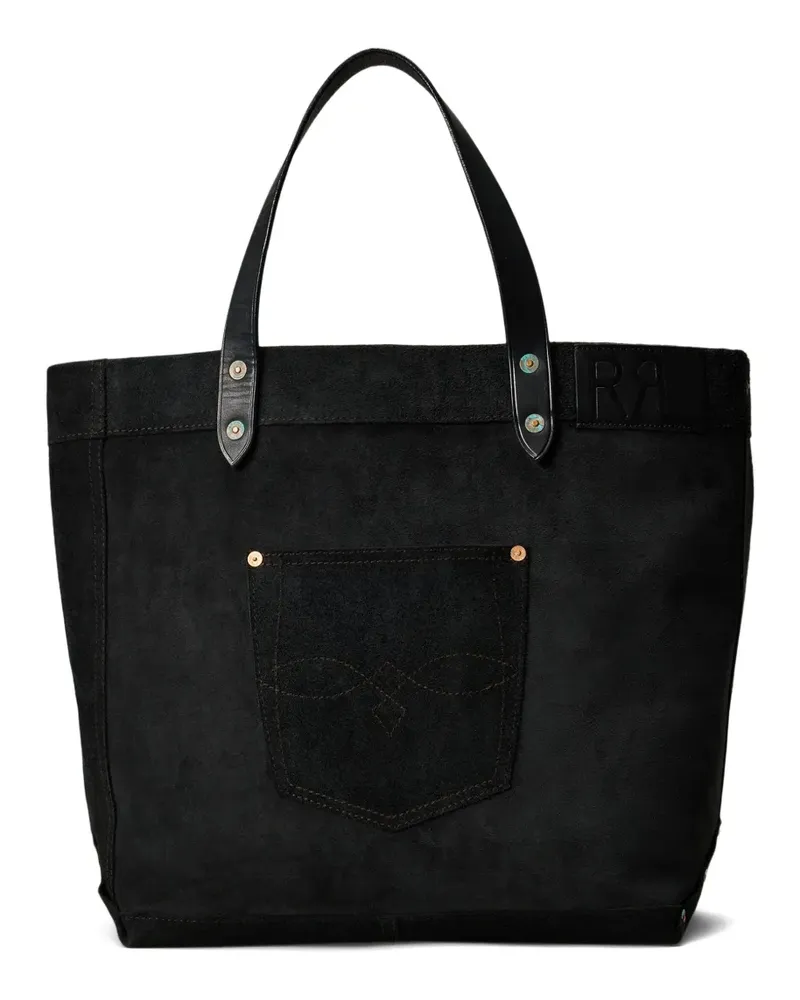Ralph Lauren Ranch Tote Bag aus Wildleder - Schwarz Schwarz