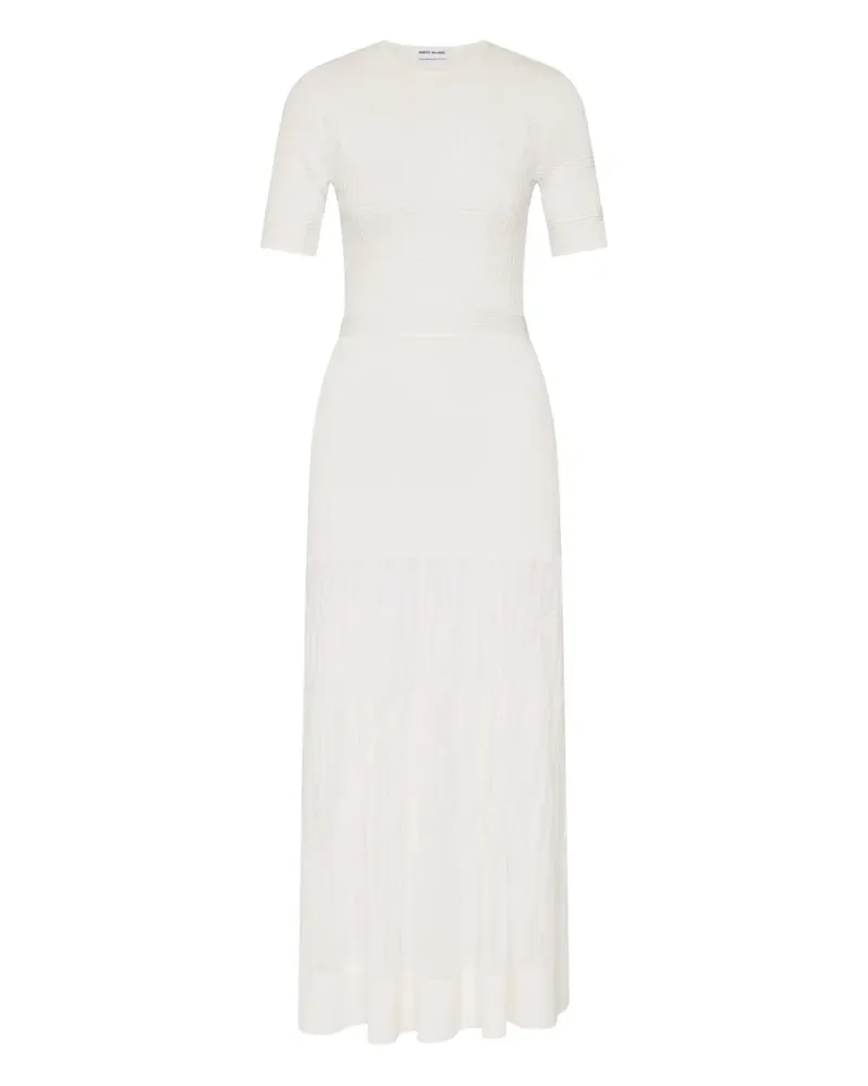 Rebecca Vallance Geripptes Liana Midikleid - Weiß Weiß