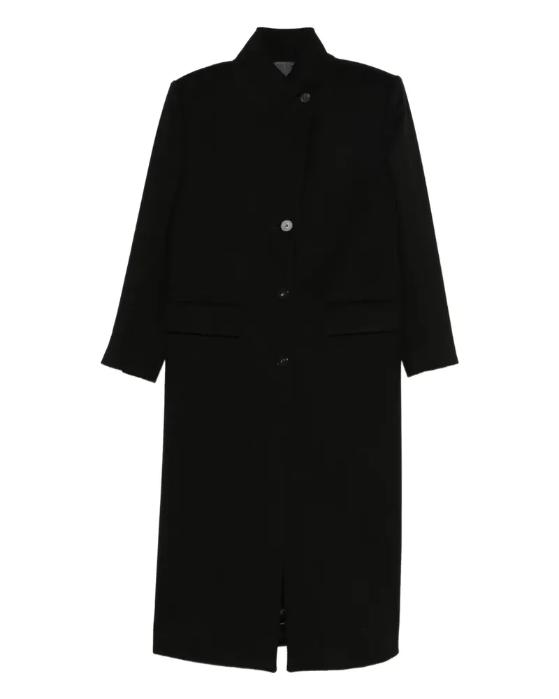 Alberto Biani high-neck single-breasted coat - Schwarz Schwarz