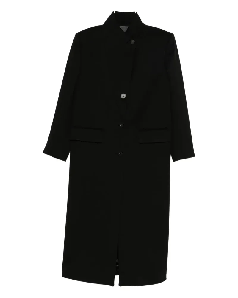 Alberto Biani high-neck single-breasted coat - Schwarz Schwarz