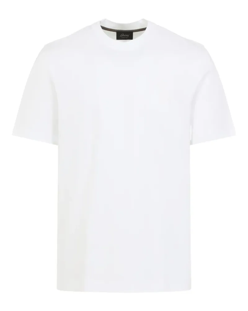 Brioni T-Shirt mit Logo-Stickerei - Weiß Weiß