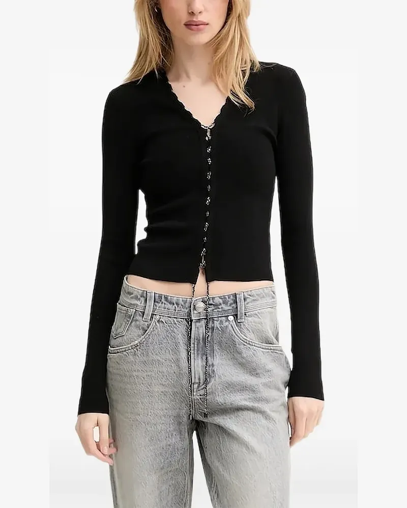 Miss Sixty Cardigan mit V-Ausschnitt - Schwarz Schwarz