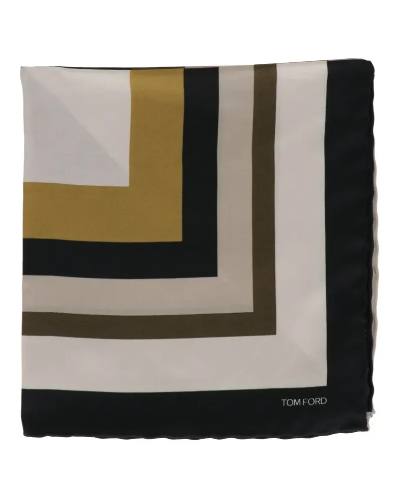 Tom Ford geometric-print pocket square - Nude Nude