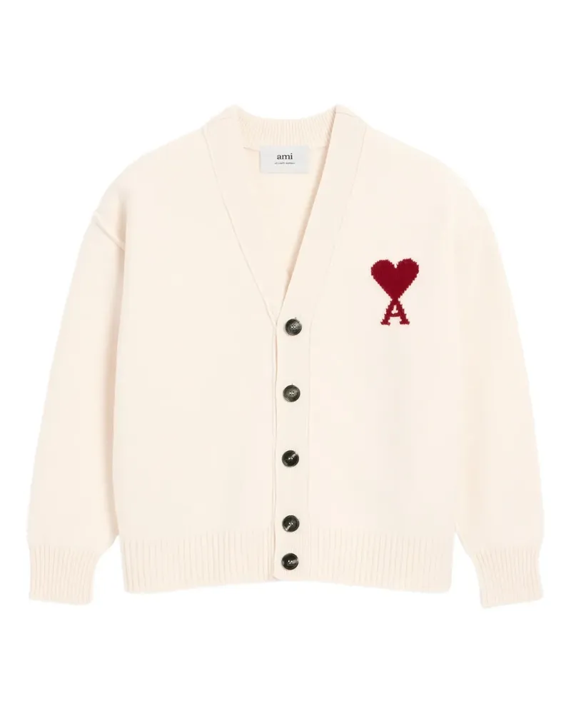 AMI Paris Ami de Coeur Cardigan - Nude Nude