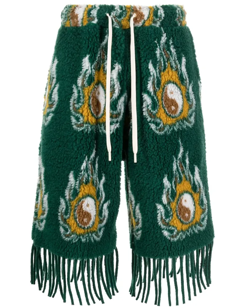 JORDANLUCA Cosmo Kordelzug-Shorts mit Jacquardmuster - Grün Grün