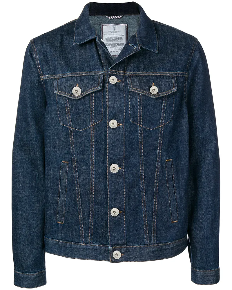 Brunello Cucinelli Klassische Jeansjacke - Blau Blau
