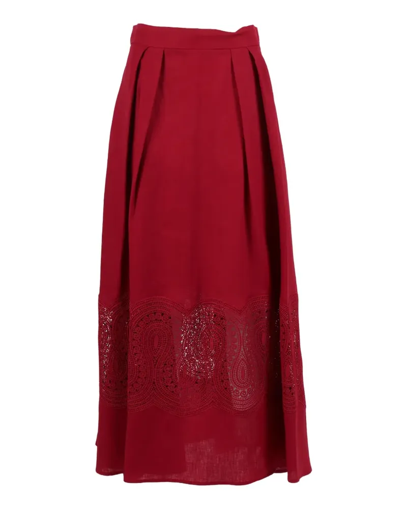 Clips lace-trim pleated skirt - Rot Rot