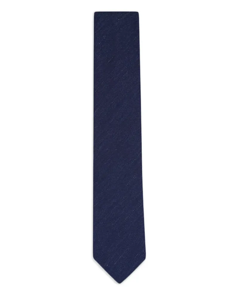 Canali pointed textured tie - Blau Blau
