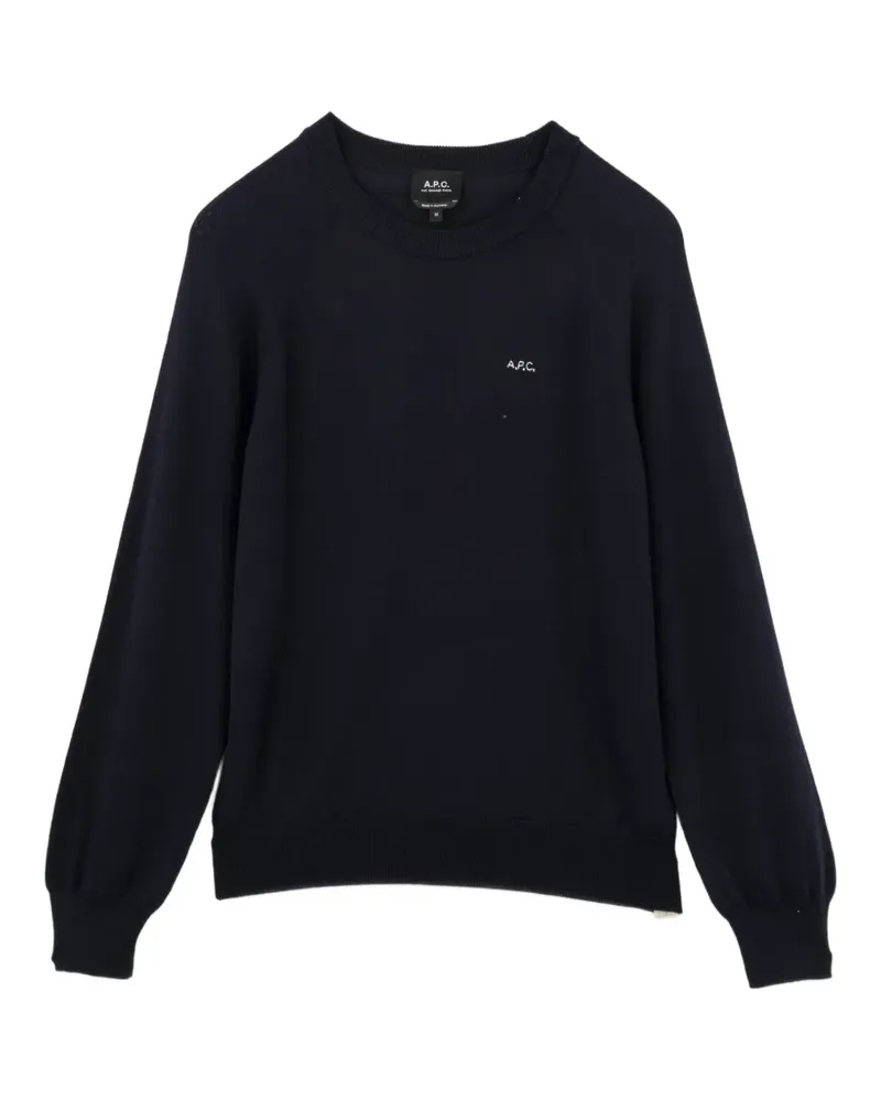 A.P.C. Pullover mit Logo-Stickerei - Blau Blau