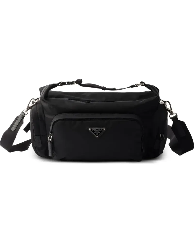 Prada Re-Nylon and Saffiano-leather shoulder bag - Schwarz Schwarz