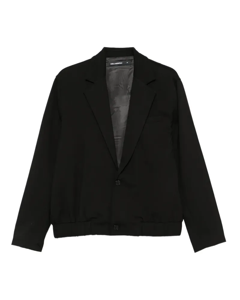 Karl Lagerfeld elasticated-hem notch-lapels jacket - Schwarz Schwarz