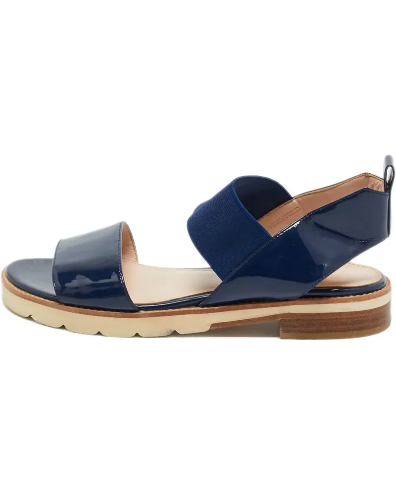 Stuart Weitzman patent-leather slingback sandal - Blau Blau
