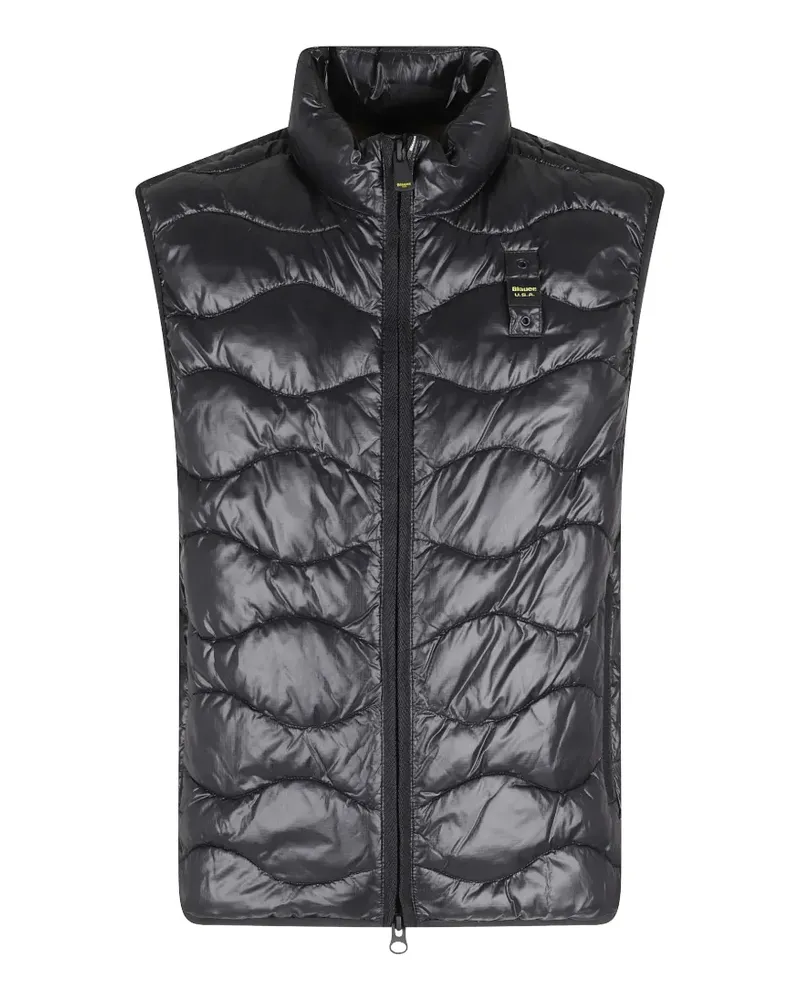 Blauer logo-patch gilet - Schwarz Schwarz